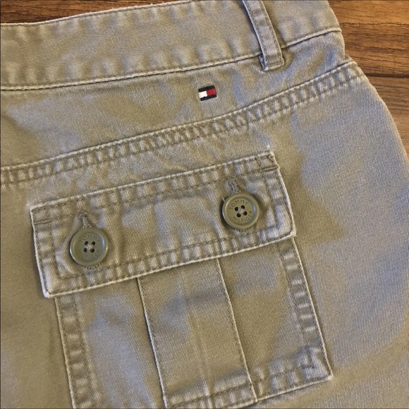 Tommy Hilfiger Womens Shorts Size 4 Green 4” Inseam Flat Front Pockets - Picture 9 of 9